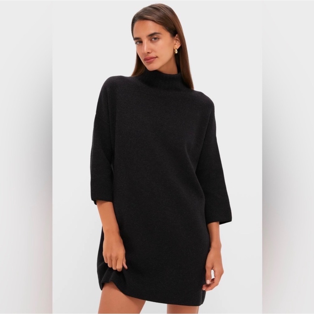 Tuckernuck Pomander Place Vivianne Black Mock Neck Sweater Dress M